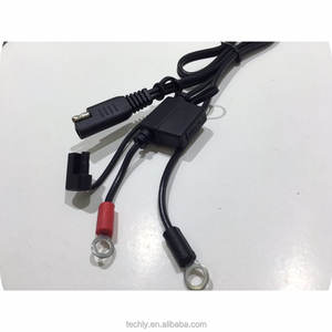 Motorcycle Trailer <b>2</b> <b>Pin</b> Standard SAE <b>Plug</b> to Crimp Terminal With Fuse Wire Assembly - Product Image 1