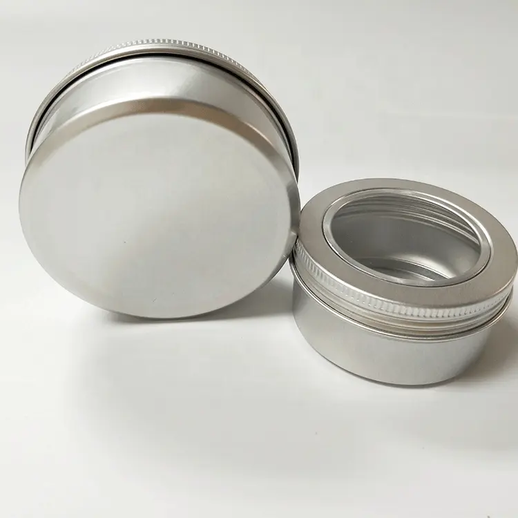 Tins Boxes Case Matte Glossy Aluminum with Transparent Window Canned Food