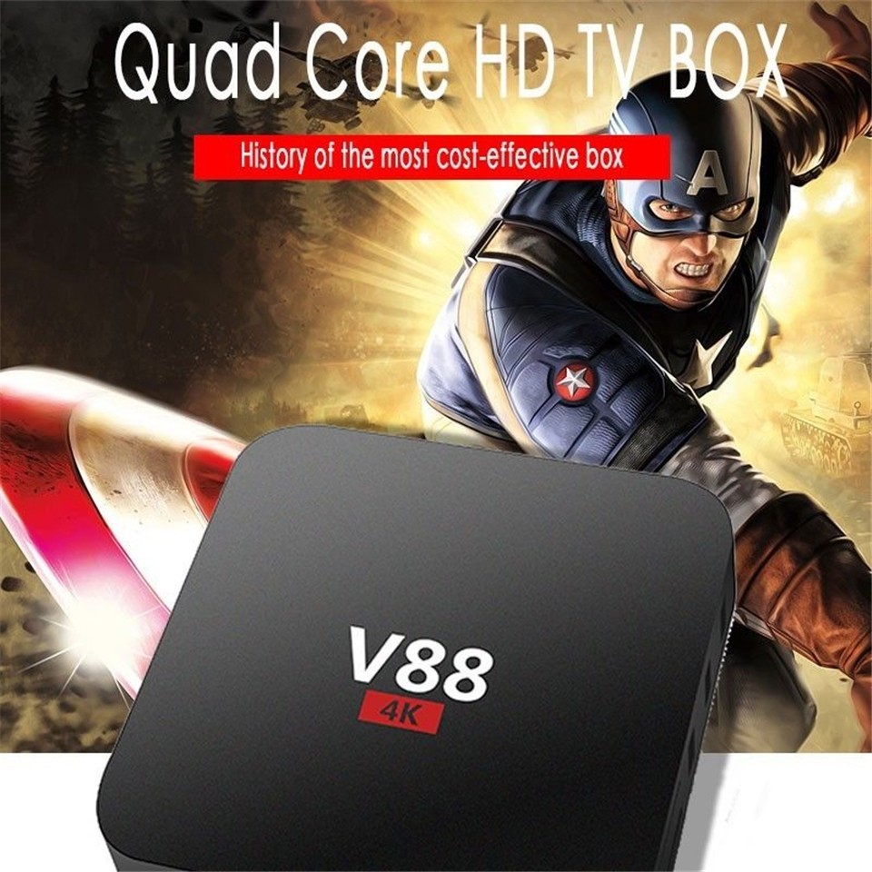 2017 moins cher V88 4 K Android 5.1 Smart TV Box Rockchip RK3229 1G/8G WiFi Plein Chargé Kodi 16.1