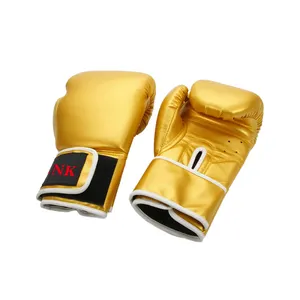 Leather Gold Boxing Gloves