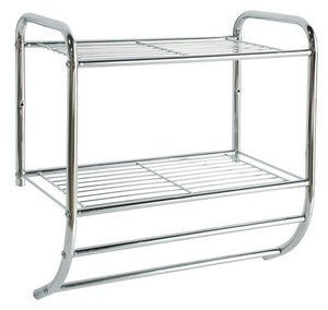 <b>Wall</b> <b>Mounted</b> 2 Tier Tempered Glass Bottom <b>Shelf</b> with Rail - Product Image 4