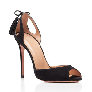 10cm di copertura sottile <span class=keywords><strong>tacco</strong></span> rosa rosso poco profondo a punta aperta con cinturino in pelle scamosciata ragazze pump <span class=keywords><strong>sandali</strong></span> da <span class=keywords><strong>donna</strong></span> - Product Image 5