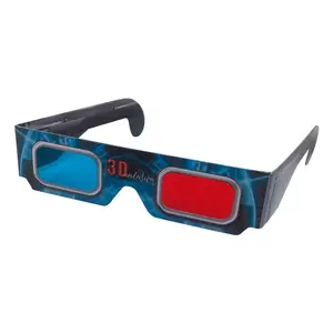 แว่นตากระดาษแข็งสีแดงสีน้ำเงิน3D 3D โลโก้ที่กำหนดเอง