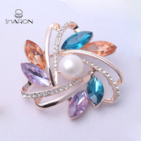 Mode Femmes Broches Coloré Broche Fleur Perle Broches Et Broches