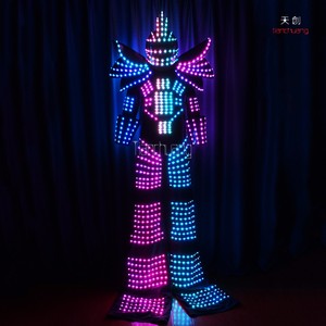 LED de alta calidad traje de salto zancos led robot traje, universoul zancudos circo traje - Product Image 4