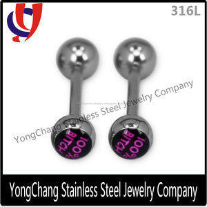 Plata de moda <span class=keywords><strong>piercing</strong></span> logotipo personalizado hermosa fake anillo de la lengüeta - Product Image 5