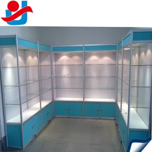 Fashionable lighted glass display cabinet showcase, display furniture for store, exhibition display