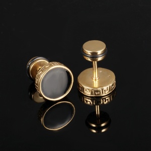 Orecchini da uomo TY-31, orecchini a lobo dorati per ragazzi - Product Image 3