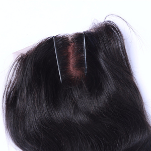 Cabello humano virgen liso Natural para mujeres Cierre de encaje 4*4 Cabello brasileño Estilo libre Parte media <span class=keywords><strong>Tres</strong></span> partes 8-20 pulgadas - Product Image 3