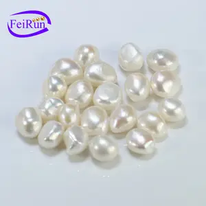 FEIRUN Wholesale 12-13mm 3A High Quality Metal Color Large Natural Freshwater nugget Baroque Loose Pearl No Hole