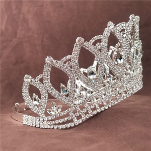 Couronne personnalisée en strass pour femme, couronne de spectacle, bijou de Contour réglable en cristal, <span class=keywords><strong>diadème</strong></span>, 2/4 pouces - Product Image 3