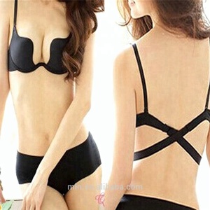 新着トラックレス女性セクシーブラ下着プッシュアップディーププランジブラ卸売ロパインテリアブラ - Product Image 4