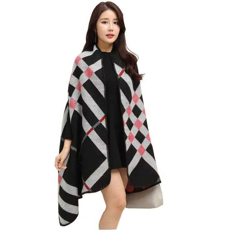 Fashion winter poncho blanket hoodie crochet knitting patterns towel custom adults cloak coat poncho