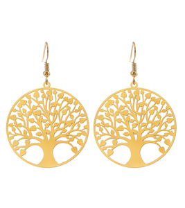 Nuovo <span class=keywords><strong>Acciaio</strong></span> inossidabile Oro Colorful Tree Of Life Orecchino - Product Image 1