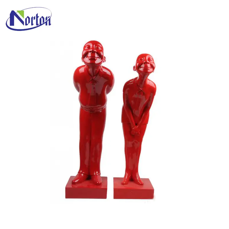 लाल रंग जीवन आकार सार राल आदमी और औरत <span class=keywords><strong>मूर्तियों</strong></span> NT--FSA091