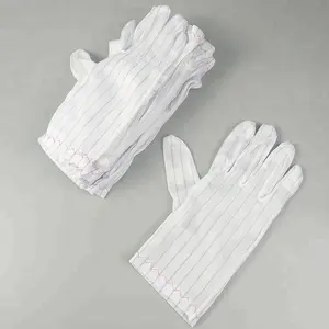 Nhà Sản Xuất Dùng Một Lần ESD Polyester Màu Trắng Tay Làm Việc Găng Tay Chống Tĩnh Cho Thiết Bị Điện Tử