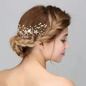 De Fleurs à la main De Mariage Peignes De Cheveux avec Strass Cristal Perle De Mariée Cheveux Accessoires