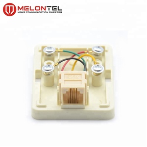 Boîtier de sortie téléphonique mural Melontel MT-5821 RJ11 en plastique ABS ivoire à port unique - Product Image 6