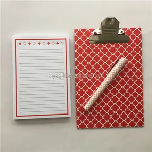 Ramah lingkungan klip logam komposisi notepad dengan pena dengan notebook kustom produsen