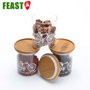 Bocaux de rangement hermétiques en verre borosilicate transparent , rondes et hermétiques pour aliments - Product Image 5