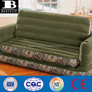 Custom cool suede luxury floccaggio gonfiabile Camo Queen Size divano <span class=keywords><strong>letto</strong></span> estraibile materasso ad aria 2 in 1 divano divano - Product Image 3
