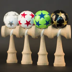 Суперлипкая деревянная игрушка кэндама из Букового дерева со звездами, оптовая продажа