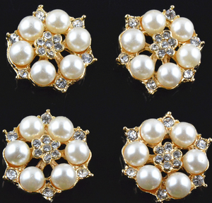 Nút Ngọc Trai Phẳng Rhinestone, Chỉnh Trang, Nút Ngọc Trai Rhinestone - Product Image 1