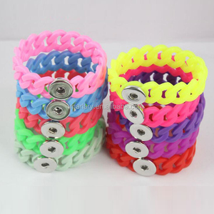 2017 Pas Cher Silicone Bracelet Alliage Presse Snap Bouton avec Coloré Silicone Bracelet pour Enfants - Product Image 1