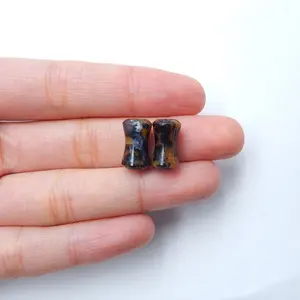 Đá Quý Nhà Máy Made Tunnels Petrified Gỗ Đá Tai Cắm 6Mm 1.5 Flare 13 Độ Dày 2Mm Lỗ