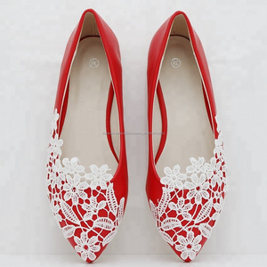 Handmake poit toe vestido zapatos tela encaje zapatos de boda - Product Image 5