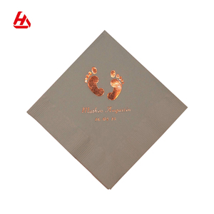 Offre Spéciale En Juillet En Gros De Haute Qualité Imprimé Serviettes Gris Personnalisé Mariage Serviettes En Papier Imprimé - Product Image 3