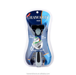 Sáu lưỡ<span class=keywords><strong>i</strong></span> Cartridge Dao Cạo Lưỡ<span class=keywords><strong>i</strong></span> thép không gỉ Hệ thống dao cạo vớ<span class=keywords><strong>i</strong></span> 3 thêm Refill vỉ gó<span class=keywords><strong>i</strong></span> dao cạo - Product Image 1