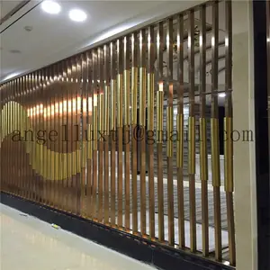 Mampara decorativa de tubo de acero inoxidable 2018 moderna, nuevo diseño, para pasillo de Hotel, Partición de pared, 304