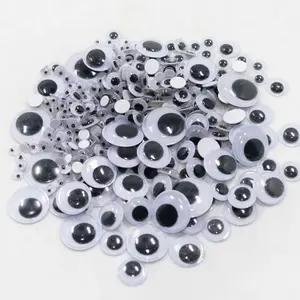 7mm 1 cm 2 cm 3 cm Noir Wiggle Googly Yeux En plastique pour l'artisanat des enfants