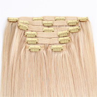 Extensiones de Cabello Virgen 100% Humano con Clips, al por Mayor, Doble Trama, Cabello Remy Europeo de Alta Calidad, Cutícula de Cabello