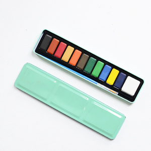12 colores acuarela pintura extra cepillo de pintura en viajes de Metal <span class=keywords><strong>caja</strong></span> de la lata - Product Image 2