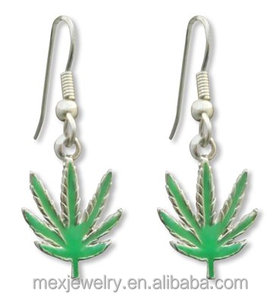 925 puro antiguo de plata de moda marihuana hoja de Cannabis pendiente de la joyería - Product Image 2