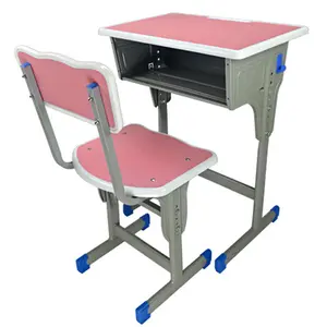 Colorful factory price kd steel school furniture single person durable children desk chair