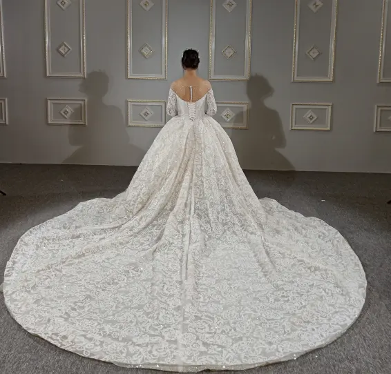 Свадебное платье, бальное платье для невесты, новый дизайн 2019, цельное кружевное платье