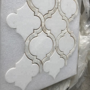 Lantern Marble Waterjet Design Thassos Gạch Khảm Vỏ Trắng - Product Image 3