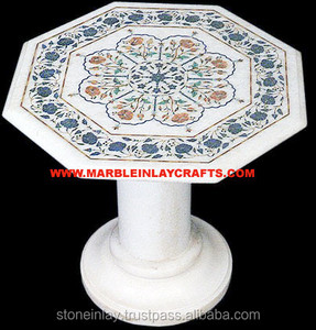 Plateau de table en marbre blanc, tables en marbre blanc - Product Image 1