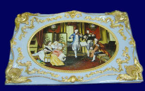 럭셔리 유럽 골드 도금 구리 마운트 세라믹 아트 프레스코 - Product Image 3