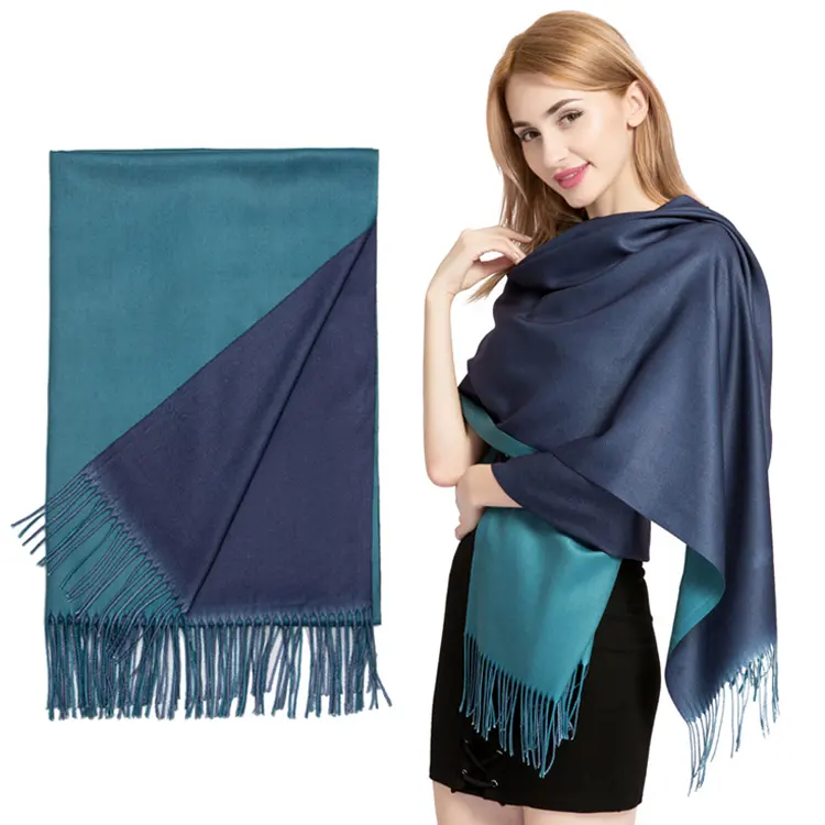 Latest Fashion Wholesale Winter Cashmere Double-Side Wool Poncho Scarf Wholesale