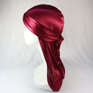HZM-18034 Durag unisexe à longue queue, bonnet de pirate soyeux et lisse, <span class=keywords><strong>bandana</strong></span> chimio pour <span class=keywords><strong>cheveux</strong></span>, bonnet pour 360 Waves - Product Image 4