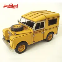 Hecho a mano amarillo antiguo jeep modelo regalo de cumpleaños decoración del hogar
