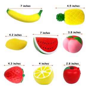 Set di 4 Frutti Squishy Mskwee Fragola Pesca Banana Limone Mela Giocattolo Antistress a Lenta Risalita per Bambini - Product Image 2