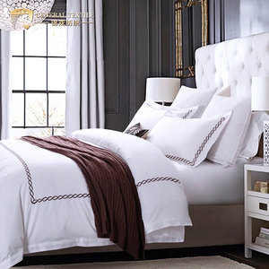 Pas cher percale brodé housse de couette king size ensemble de literie d'hôtel - Product Image 2