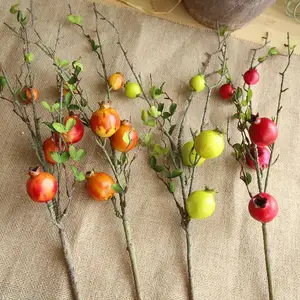 hot sale wholesale low moq simulation fruit artificial fruit pomegranate for home decoration pomegranate