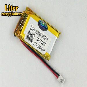Stecker <span class=keywords><strong>2</strong></span>,0-<span class=keywords><strong>2</strong></span> P 3,7 V 552035 500 mah Lithium-polymer-batterie wiederaufladbare lipo batterie für bluetooth geräte, skateboard, spiel-player - Product Image 1