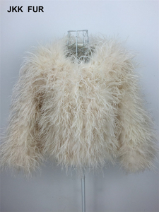 2018 Nouveau Design Femmes Vraie Fourrure Veste Dame <span class=keywords><strong>Plume</strong></span> De Dinde Fourrure Mode Manteau D'hiver - Product Image 6